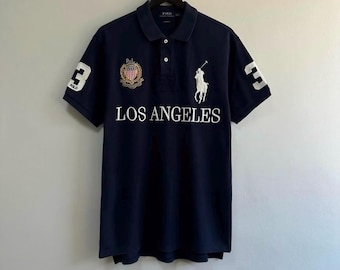 Camisa Polo Ralph Lauren Los Angeles Polo Club Big Pony color burdeos con escudo para hombre