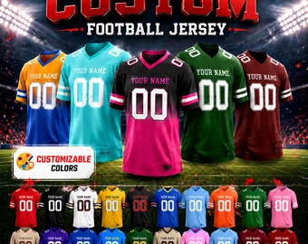 Camisa de futebol personalizada com nome e número do time, uniforme para o dia do jogo, presente esportivo para ele, tamanhos juvenil e adulto.