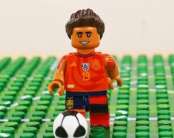MOC-Lamine Yamal Minifigure, Spain National Team Home 19 Jersey Soccer Player Building Blocks, Gift for Dad, Unique Gift