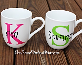Personalized Coffee Mug - Name over Lg Initial