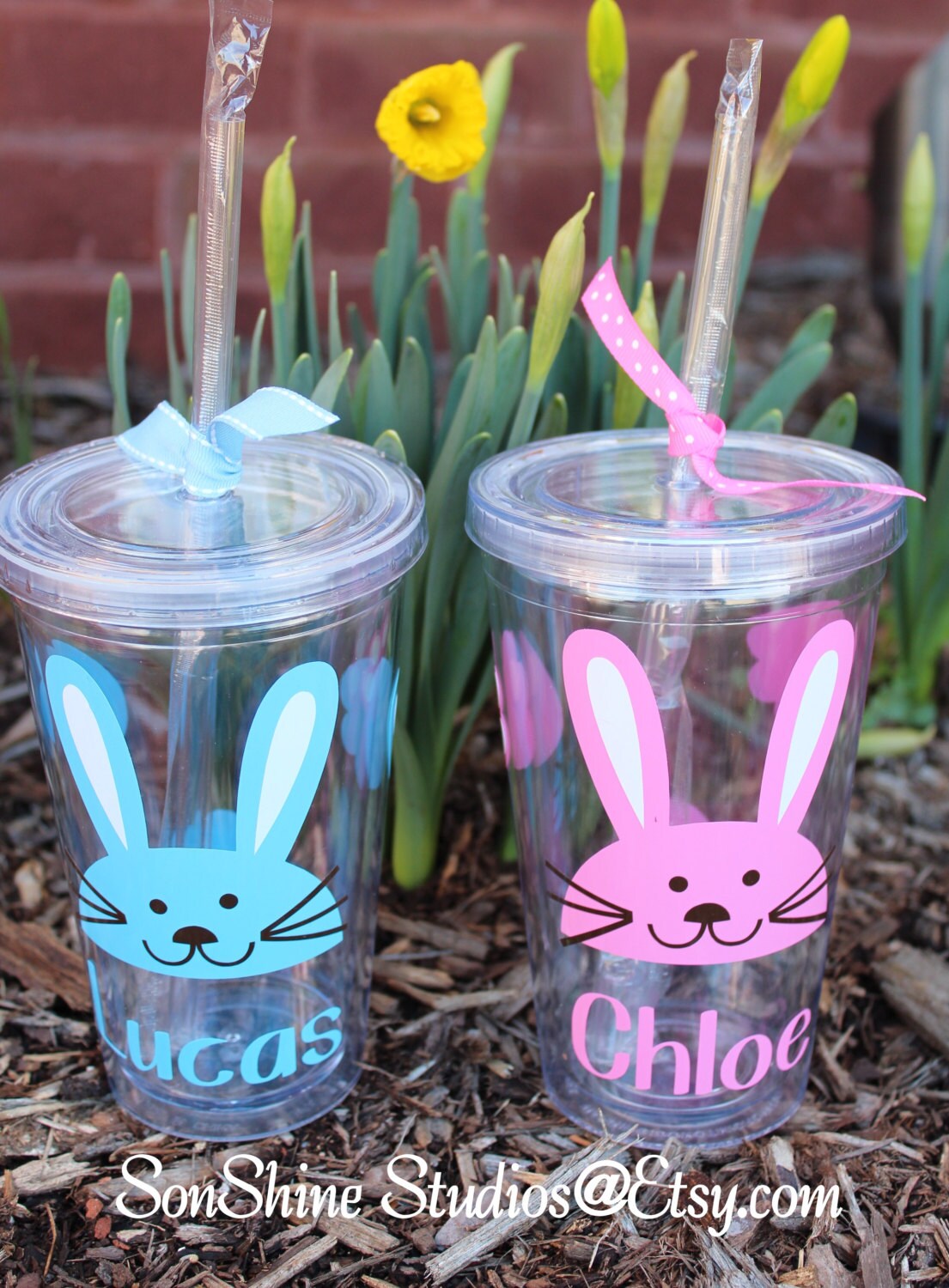 Personalized Easter Rabbit Kids Tumbler 12 oz. Etsy