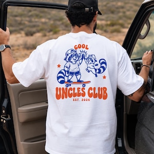 Cool Uncles Club T-shirt, Anpassad dejt-tröja, Graviditetsmeddelande-tröja, Cool farbror-tröja, Gåva till farbror, Ny farbror-tröja