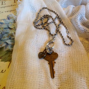 Assemblage Vintage Key Charm Necklace