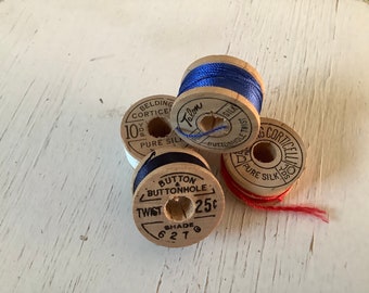 3 Spools Bright Blue 248 Talon Silk Thread Buttonhole Twist 10 yard spools USA 