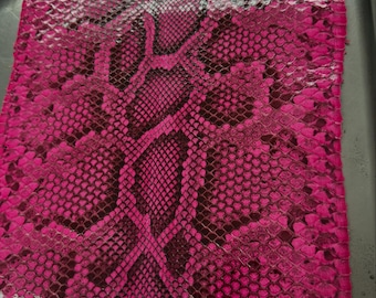 Real Burmesed Python Belly Cut Leather Hide | Pink Unbleached Exotic Snake Skin | Luxury Craft Projects