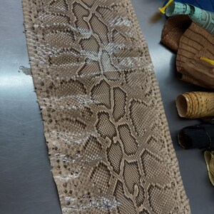 Real Burmesed Python Belly Cut Leather Hide | Brown Unbleached Exotic Snake Skin | Luxury Craft Projects image 6