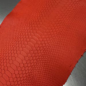 Real Reticulated Python Back Cut Leather Hide | Orange Matte Bleached Snake Skin | Exotic Leather for Wallets, Bags & Luxury Craft Projects