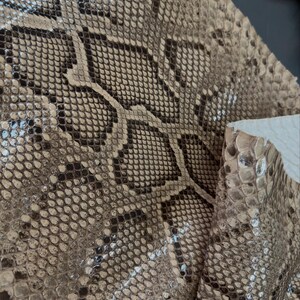 Real Burmesed Python Belly Cut Leather Hide | Brown Unbleached Exotic Snake Skin | Luxury Craft Projects image 5