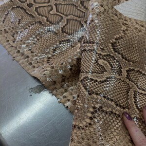 Real Burmesed Python Belly Cut Leather Hide | Brown Unbleached Exotic Snake Skin | Luxury Craft Projects image 3