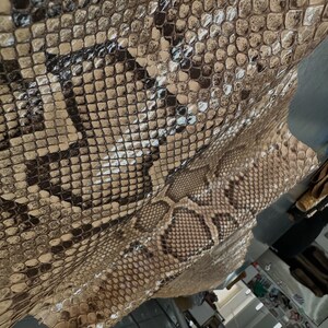 Real Burmesed Python Belly Cut Leather Hide | Brown Unbleached Exotic Snake Skin | Luxury Craft Projects image 7