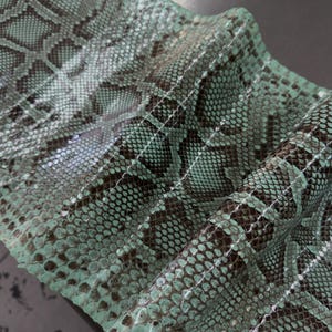 Echtes burmesisches Python-Bauchleder | Türkisfarbenes, ungebleichtes exotisches Schlangenleder | Luxuriöse Bastelprojekte