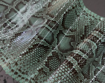Real Burmesed Python Belly Cut Leather Hide | Turquoise Unbleached Exotic Snake Skin | Luxury Craft Projects