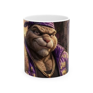 Gangster Bunny Illustration Mug | Ceramic Coffee Cup