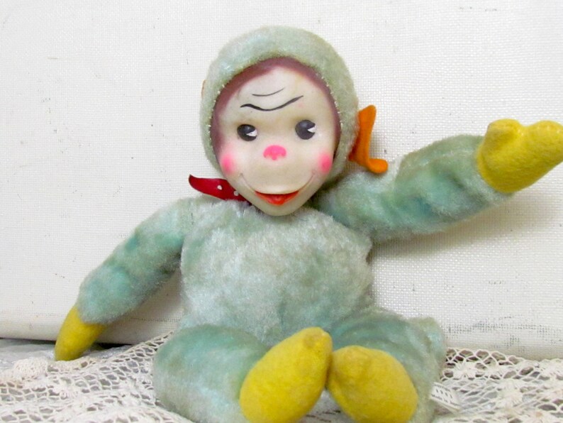 Vintage 1960's Toy Rubber Face Monkey Plush A.D.Sutton | Etsy