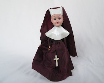 Vintage Nun Doll Composition Doll Eyes