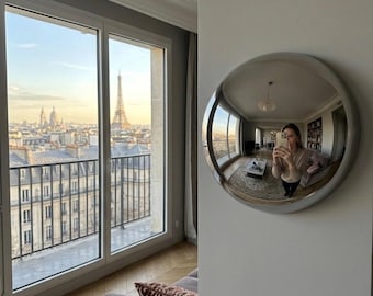 Convex Bubble Mirror – Chrome Funky Wall Mirror – Unique Round Mirror