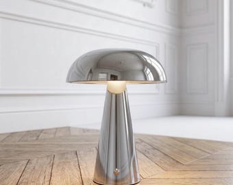 Lampe champignon chrome tendance style vintage y2k design