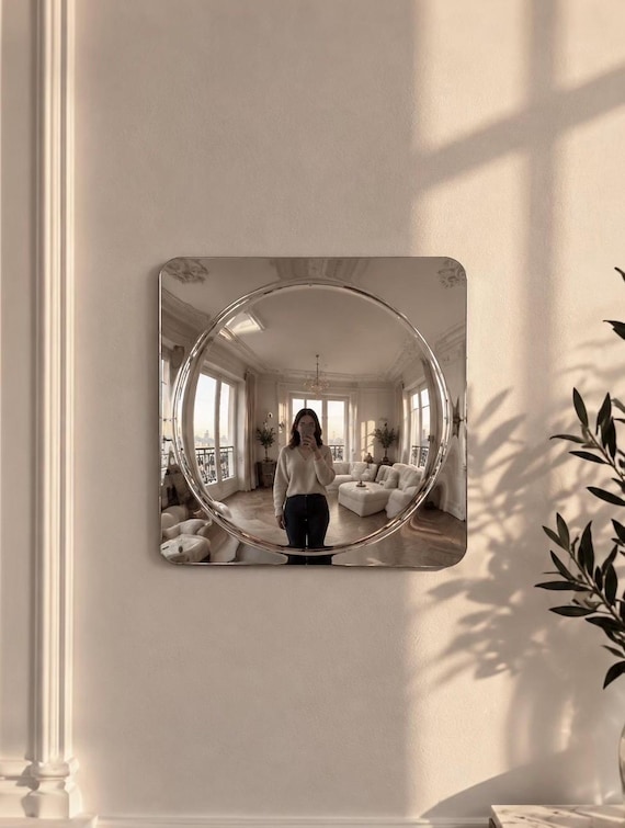 Miroir sphère convexe chrome tendance