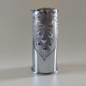 WW1 Trench Art Chrome Plated Vase Made from 37 mm French Artillery Shell Casing Great War - 1916