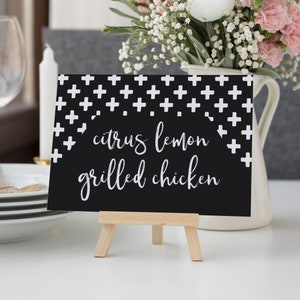 Plus  - Black Plus Sign Name Card, Swiss Cross, Place Card Template, Editable Name Card, Guest Place Cards, Food Tent Cards, Template