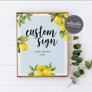 Elle a trouvé son principal signe de douche nuptiale squeeze, Lemon Bridal Cartes de douche et des cadeaux, signe de douche mariée, 6 signes modifiables inclus - Caroline