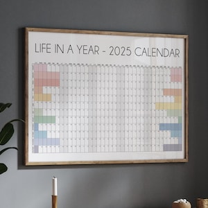 DIGITAL - 2025 Large Horizontal Wall Calendar, Wall Planner, Big Wall planner, Family Planner, printable, colorful horizontal