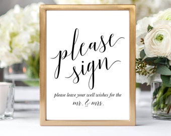 Please Sign our Guest Book, Guest Book Sign, Wedding Sign, Reception Sign,  #OLDP0902 Digital Download