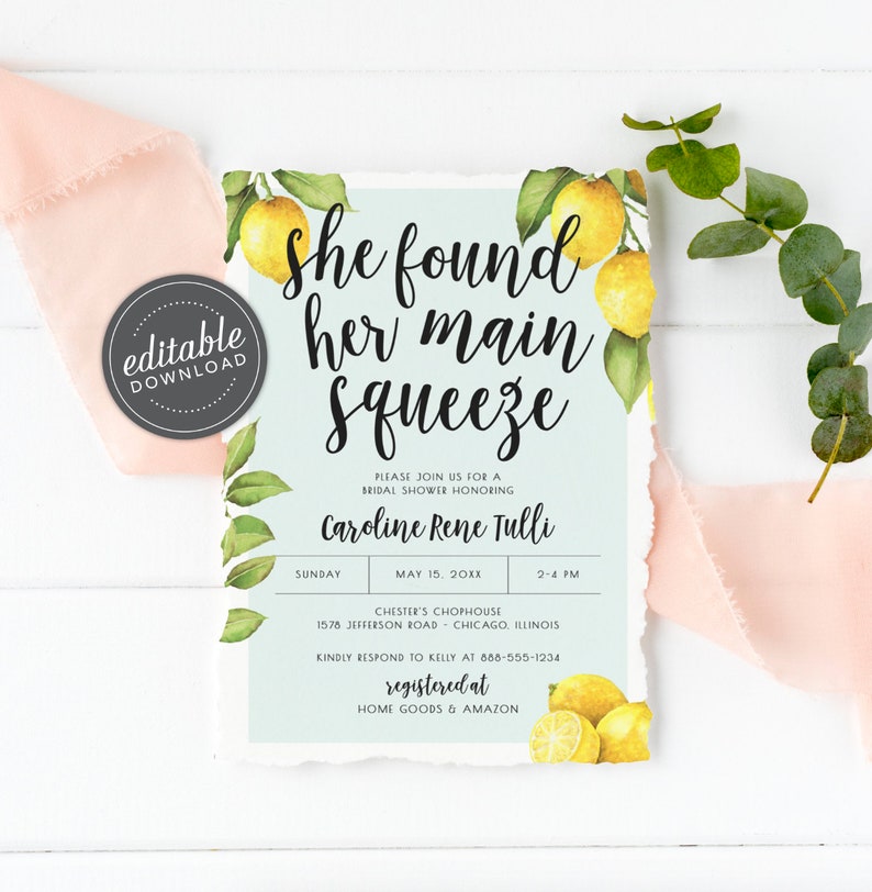 she found her main squeeze bridal shower