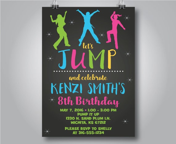 bounce house party custom invitations Bouncy house invitations jump house invitation kids birthday party invitation ball pit invitation