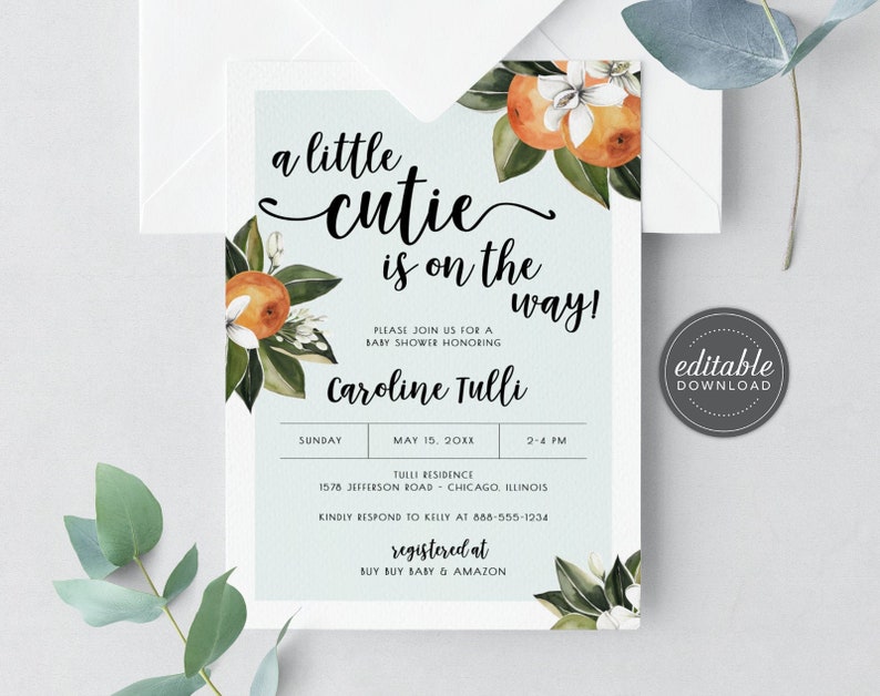 A Little Cutie is on the Way Baby Shower Invitation - Etsy