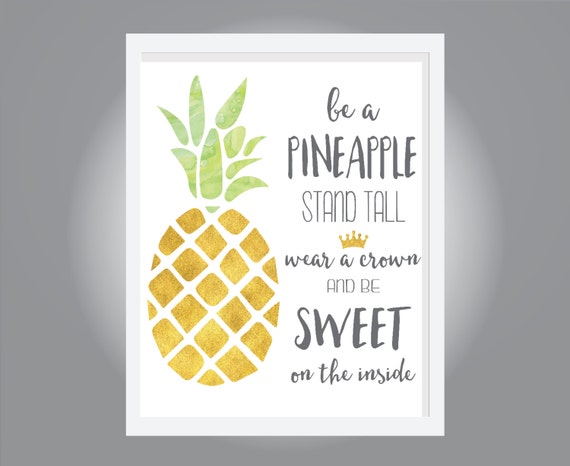 Be a Pineapple Children Room Art Print Wall Decor 8x10 | Etsy