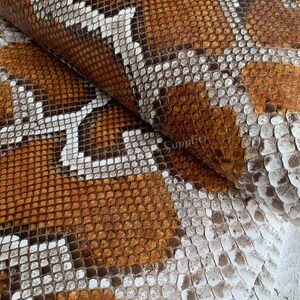 Burn Brown Matte Snake Skin, Real Reptile Skin for Artisan Supplies