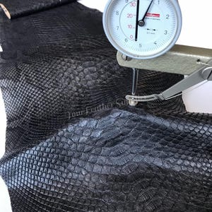 Real Snake Leather, Midnight Black Exotic Skin for Handmade Craft