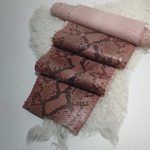Dusty Terracotta Rose Python Skin, Genuine Exotic Leather for Craftsman Project