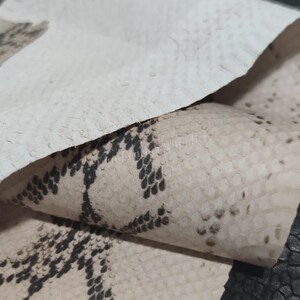 Reticulated Python Skin for Handcrafting, White Genuine Exotic Leather