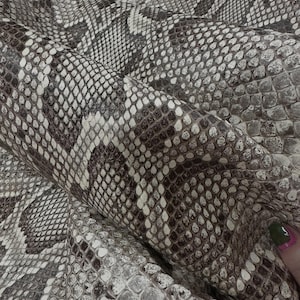 Real Natural Doff Burmese Python Belly Cut Leather Hide | Natural Unbleached Finish, Premium Tanned Exotic Leather for Leathercraft