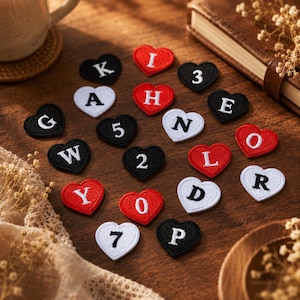 Parche bordado con forma de corazón – Pequeño aplique suave para proyectos hechos a mano, prendas de vestir, regalos y decoración de fiestas.
