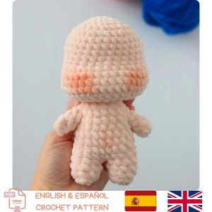 Velvet Amigurumi Body Base No Sew Crochet Pattern – Plush Dolls – English and Spanish