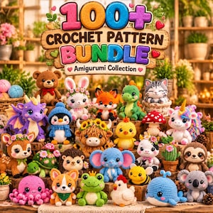 Pokemon Inspired Crochet Pattern Bundle PDF, Mega Amigurumi Pack, Pikachu Charmander Squirtle Bulbasaur Eevee Gengar Dragonite, Digital