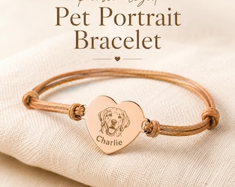 Personalisiertes Haustier Foto Armband Benutzerdefinierte Hundeporträt Armband Einstellbar Edelstahl Haustier Erinnerungsgeschenk für Hundeliebhaber