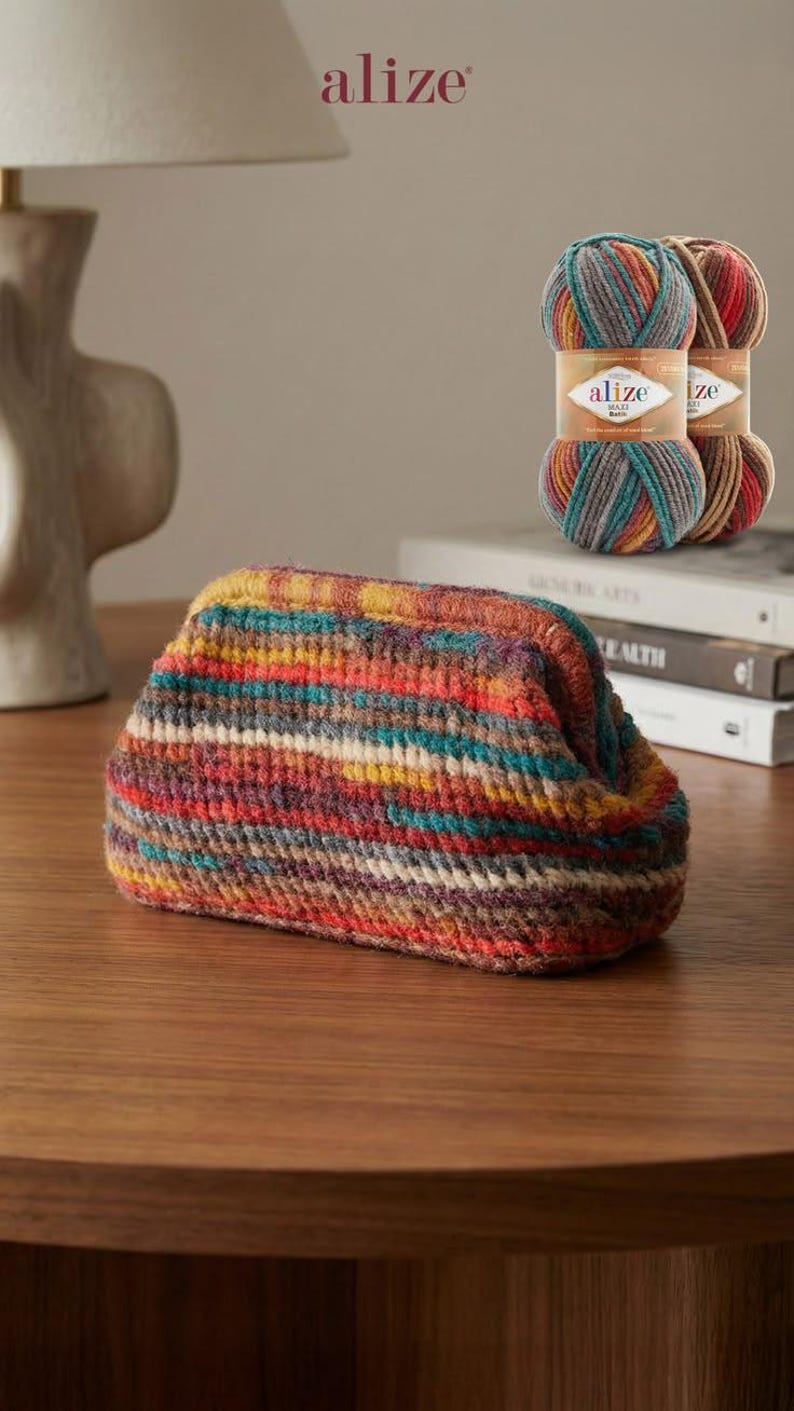 Alize Superlana Maxi Batik Yarn, Multicolor Bulky Yarn, Variegated Wool ...