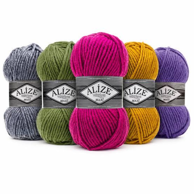 Alize Superlana Maxi Yarn, Bulky Wool Blend Yarn, Chunky Knitting Yarn ...