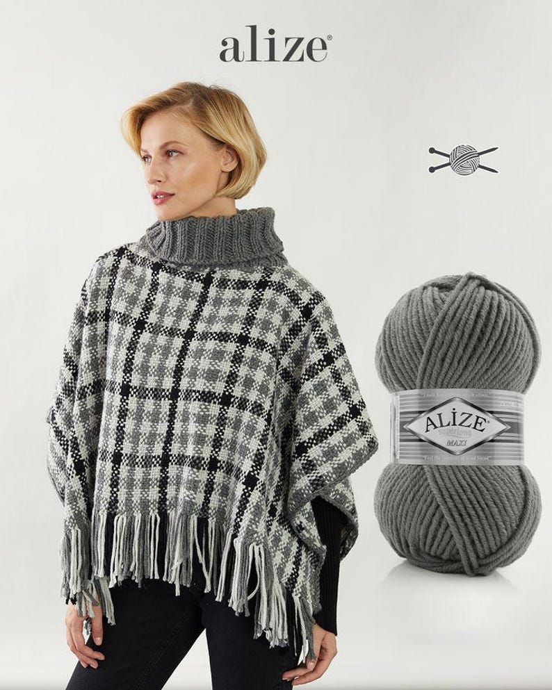 Alize Superlana Maxi Yarn, Bulky Wool Blend Yarn, Chunky Knitting Yarn ...