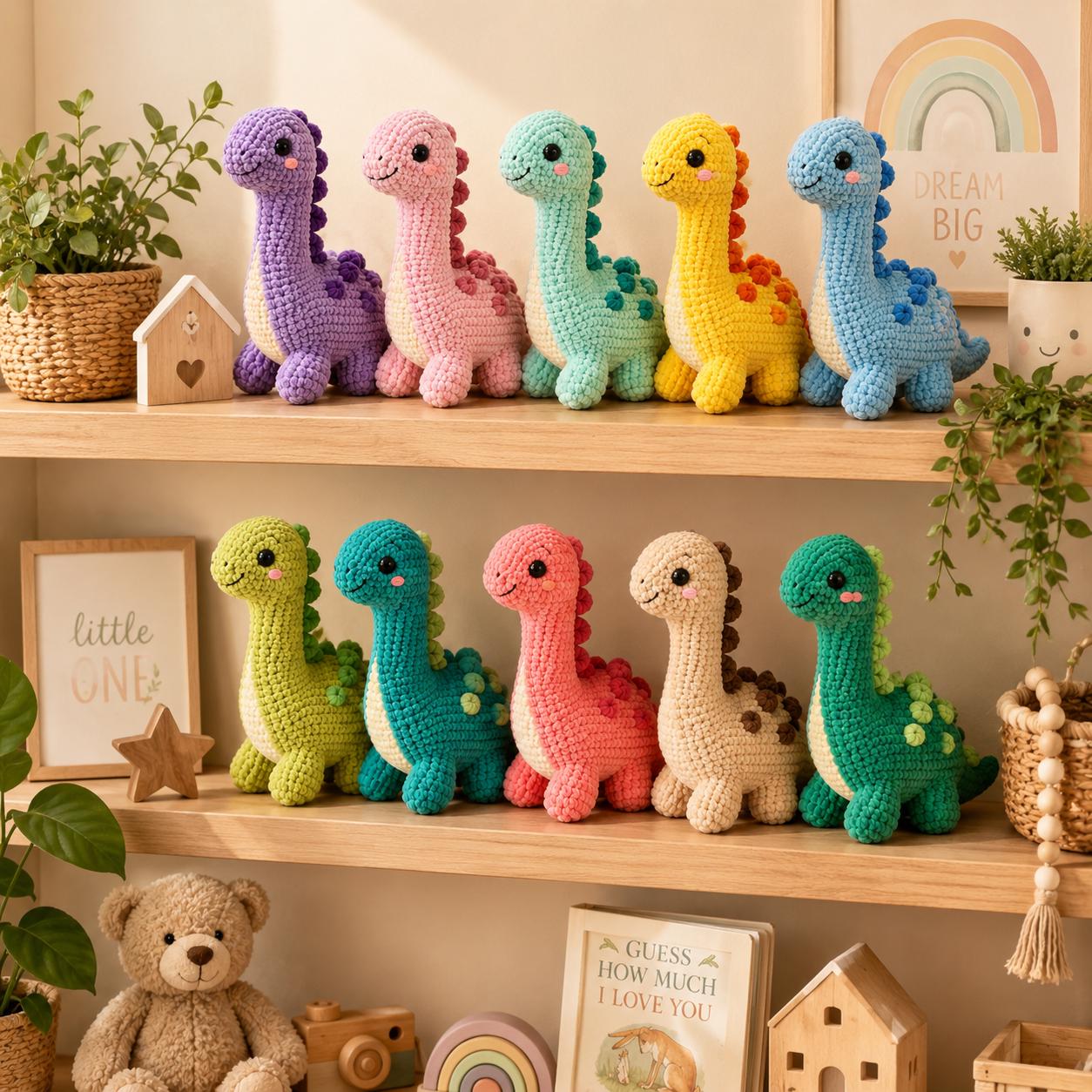 30 Brontosaurus Crochet Patterns for Cute Dino Gifts, Nursery Decor, and Plushies 22 10-in-one Brontosaurus Crochet Pattern Bundle PDF | Dinosaur Amigurumi Pattern