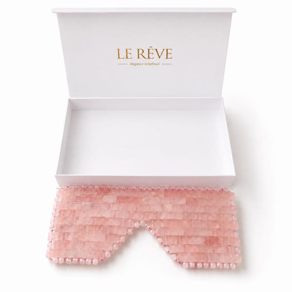 LE RÊVE Rosenquarz Augenmaske | Luxuriöses Spa-Ritual, Kühlende Maske aus Naturstein, Handgefertigt