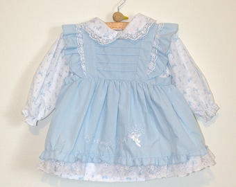 Approx size 12-18 mos. Vintage pink kitten /& heart balloon pinafore dress