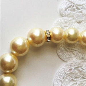 Vintage Marvella Long Faux Pearl Crystal Necklace image 3