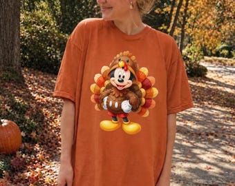 Comfort Colors® Mickey Thanksgiving Shirt, Disney Thanksgiving Tee, Mickey Fall Shirt, Thanksgiving Trip Tee, Family Holiday Gift for Her