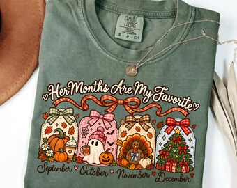 Comfort Colors お気に入りの季節 秋好きシャツ、秋のシャツ ハロウィン BER 月は私のお気に入り T シャツ、BER 月シャツ