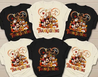 Custom Mickey Thanksgiving Family Shirt, Personalized Disney 2026 Friends Tee